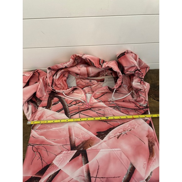 Legendary Whitetails Pink Camo Quarter Zip Hoodie Women's Medium Fleece Lined - Picture 8 of 8